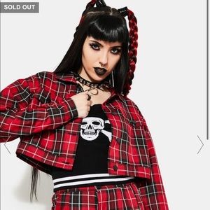 Dolls kill red plaid jacket